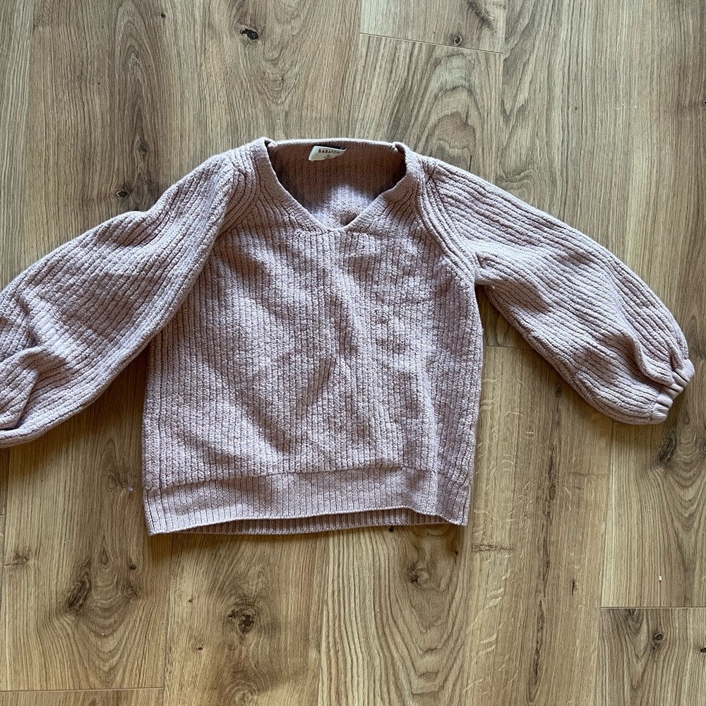 Light pink aritiza babaton cropped knit sweater